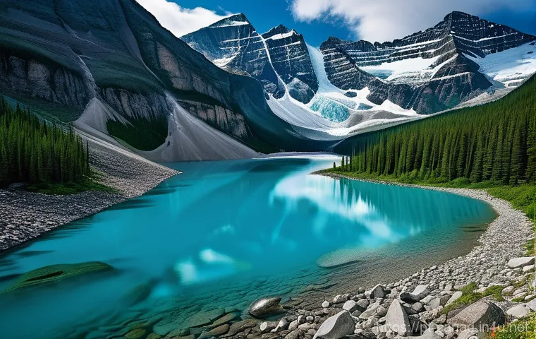 캐나다의 기후 변화와 환경 문제 - **Prompt:** A panoramic, dramatic aerial view of a vast Canadian forest, with towering, dense smoke ...