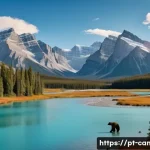 Home 22 캐나다의 야생동물 보호구역 - A breathtaking panoramic view of Banff National Park in Alberta during early autumn, featuring a ser...